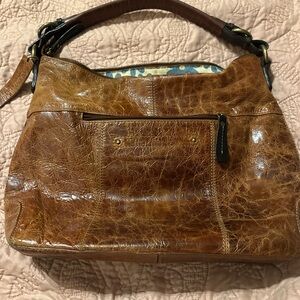 Nino Bossi Brown Leather Hobo Bag